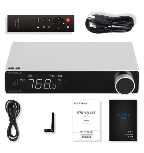 Topping E70 Velvet - przetwornik cyfrowo-analogowy z Bluetooth 5.1