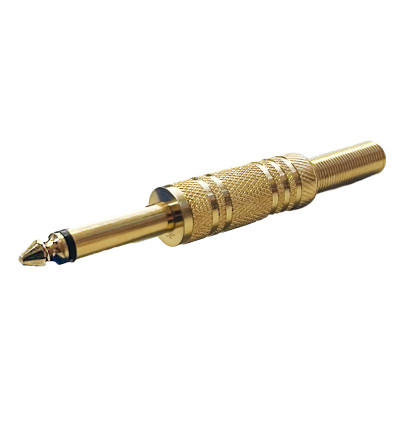 Wtyk Jack 6,3 mm złocony mono