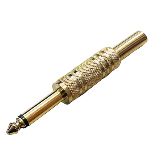 Wtyk Jack 6,3 mm złocony mono