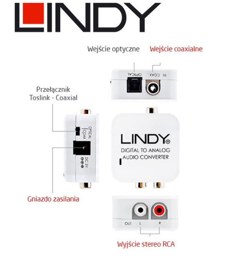 Konwerter cyfrowo-analogowy Lindy 70408