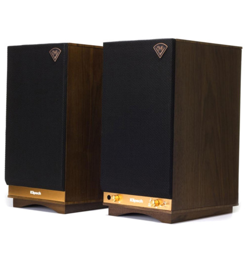 Zestaw kolumny podstawkowe Klipsch The Sixes Walnut + standy Taga Harmony TSS-96G