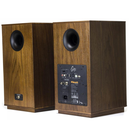Zestaw kolumny podstawkowe Klipsch The Sixes Walnut + standy Taga Harmony TSS-96G