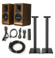 Zestaw kolumny podstawkowe Klipsch The Sixes Walnut + standy Taga Harmony TSS-96G