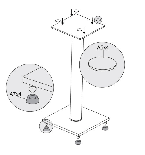 Zestaw kolumny podstawkowe Klipsch The Sixes Walnut + standy Taga Harmony TSS-96G