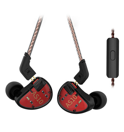 KZ AS10 WITH MIC - przewodowe słuchawki dokanałowe z mikrofonem