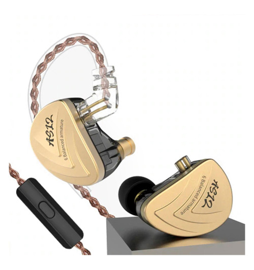 KZ AS12 WITH MIC - przewodowe słuchawki dokanałowe z mikrofonem