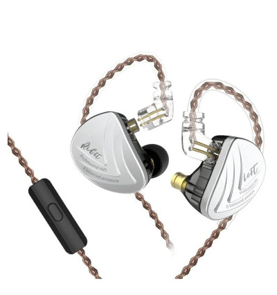 KZ AS16 - Profesjonalne armaturowe słuchawki dokanałowe Hi-Fi z mikrofonem