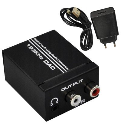 Konwerter audio DAC Toslink SPDIF / Coaxial do 2 x RCA - WireWay WW420201