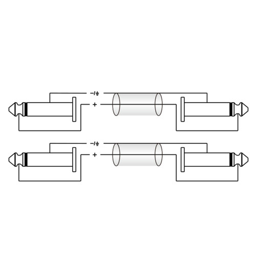 Roxtone RACC100L1.5 - kabel audio 2x Jack 6,3mm / 2x 6,3mm 1.5m