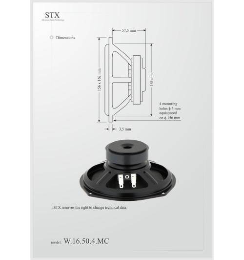 Głośnik niskotonowy STX W.16.50.4.MC