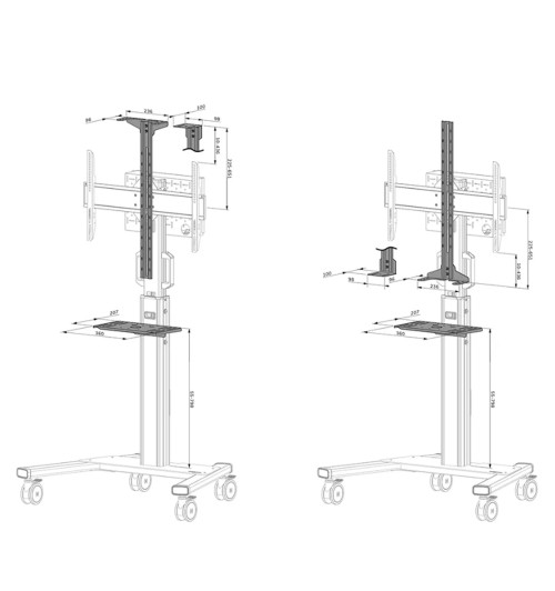Neomounts AFLS-825 - uchwyt na wideobar i półka multimedialna