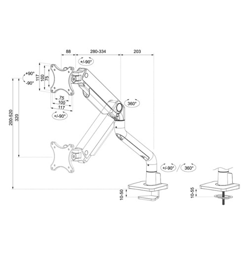 Neomounts DS70S-950 - uchwyt biurkowy do monitorów 17 - 49"