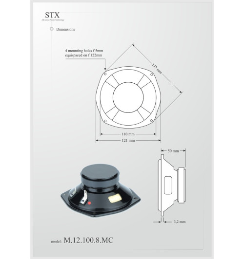 Głośnik średniotonowy STX M.12.100.8.MC