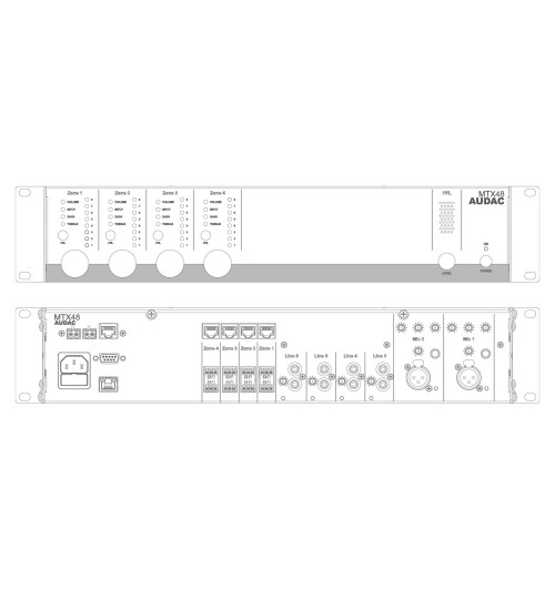 Audac MTX48 - 4-strefowy mikser audio