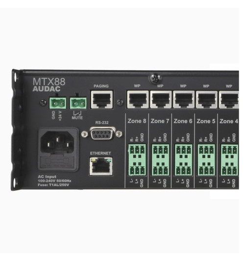 8-strefowy mikser audio Audac MTX88 | AVstore.pl