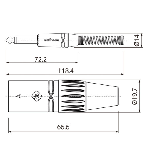 Roxtone SMXJ250L5 - kabel mikrofonowy SAMURAI XLR M - Jack 6,3 mm mono 5 metrów
