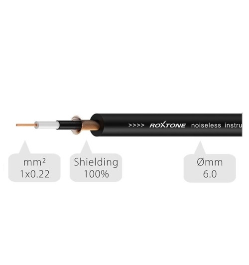 Roxtone SGJJ110L3 - Kabel instrumentalny SAMURAI Jack 6,3mm 3m