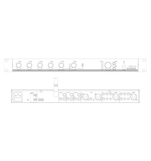 Audiac PRE116 - 6-kanałowy przedwzmacniacz stereo