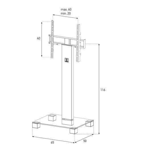 Sonorous PL2510 - Mobilny stojak / wózek do TV 32" - 50"