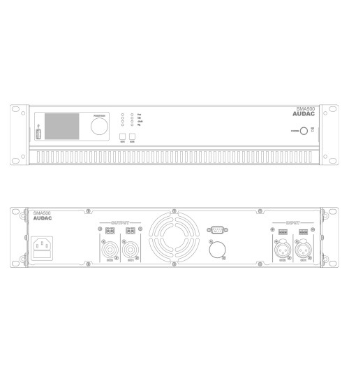 Audac SMA500 - dwukanałowy wzmacniacz mocy stereo