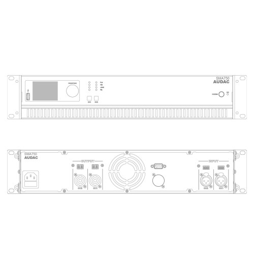 Audac SMA750 - dwukanałowy wzmacniacz mocy stereo