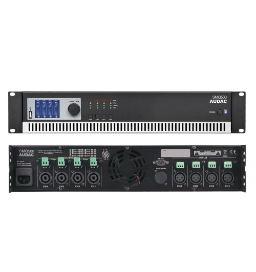 Audac SMQ500 - czterokanałowy wzmacniacz mocy