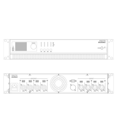 Audac SMQ750 - czterokanałowy wzmacniacz mocy