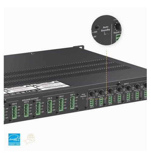 Audac CEP408 - czterokanałowy wzmacniacz mocy