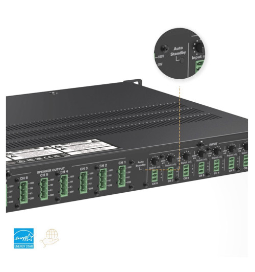 Audac CEP803 - energooszczędny wielokanałowy wzmacniacz mocy