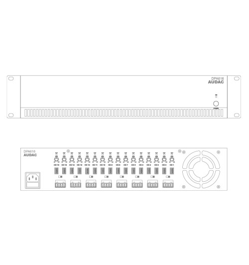 Audac DPA616 - wielokanałowy wzmacniacz mocy