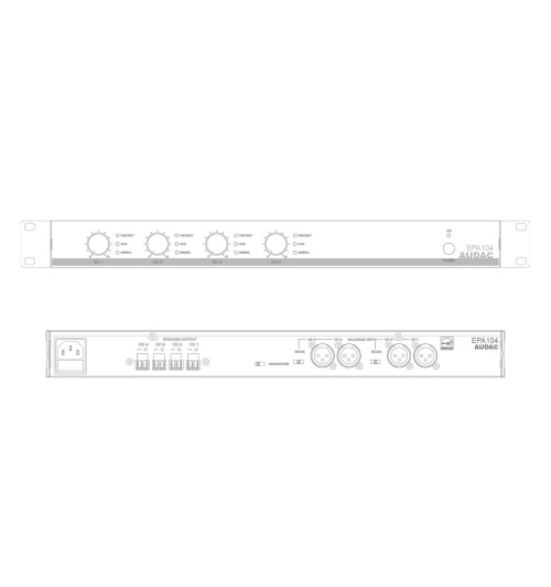 Audac EPA104 - czterokanałowy wzmacniacz mocy 4x100 W