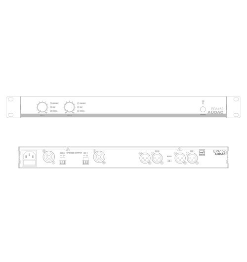 Audac EPA152 - dwukanałowy wzmacniacz mocy 2x 150 W