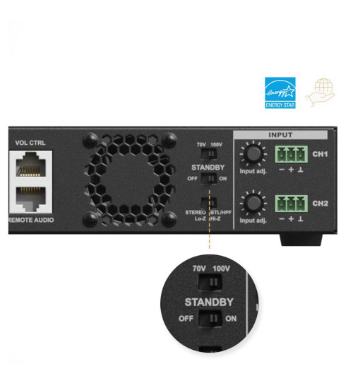 Audac SPC212 - kompaktowy dwukanałowy wzmacniacz mocy 2x 120W