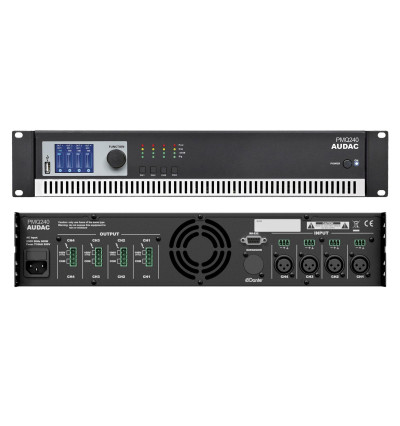 Audac PMQ240 - czterokanałowy wzmacniacz mocy 4x 240 W