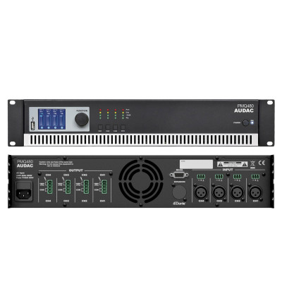 Audac PMQ480 - czterokanałowy wzmacniacz mocy 4x 480 W