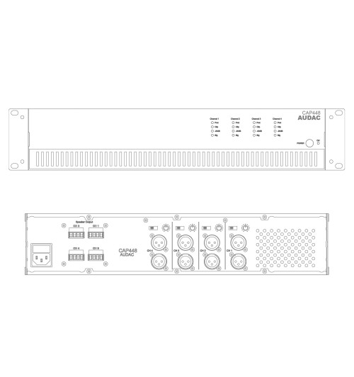 Audac CAP448 - czterokanałowy wzmacniacz mocy 4x 480 W