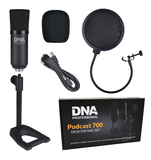 DNA PODCAST 700 - mikrofon pojemnościowy USB zestaw