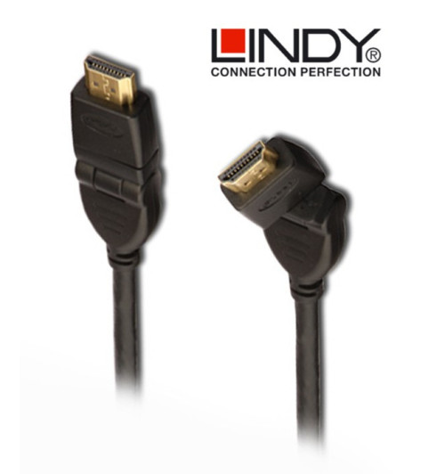 Kabel HDMI 1.4/2.0 obrotowy Lindy 41515 High Speed 1m