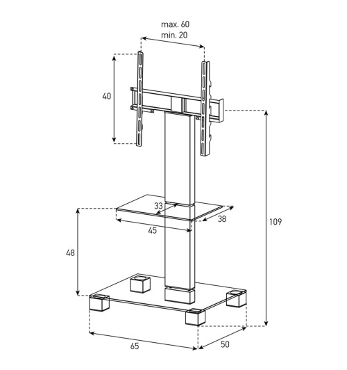 Sonorous PL2515 - Stolik RTV z uchwytem do TV 32" - 50"