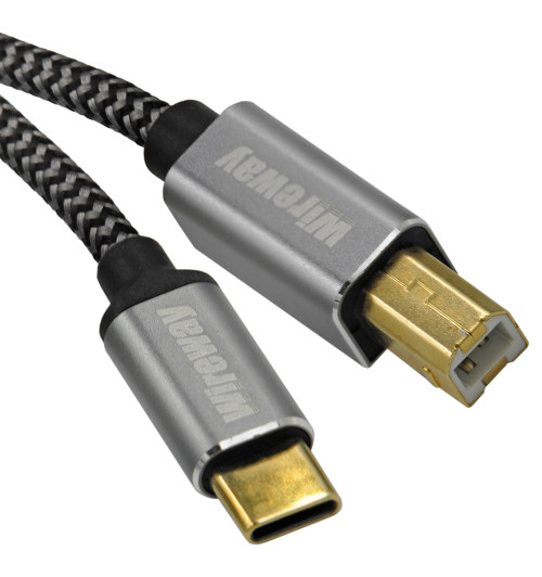 Kabel USB-B do USB-C z oplotem - WireWay WW332102 - 2m