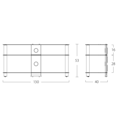 Sonorous NEO3130 - Szklany stolik RTV pod TV do 55"