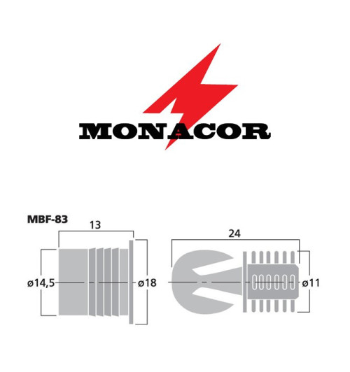 Kołki do maskownic (komplet 8 sztuk) Monacor MBF-83