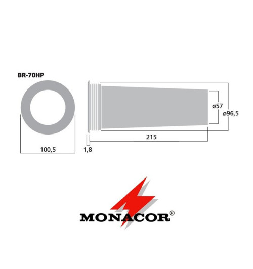 Rura port Bass-Reflex Monacor BR-70HP