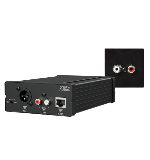 konwerter RCA + panel ścienny + zakrywka Audac WP45L ZESTAW | AVstore.pl