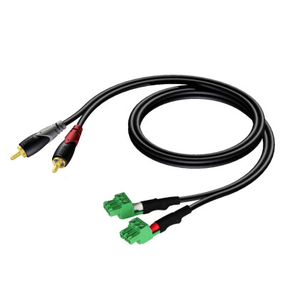 Audac CLA832 - kabel sygnałowy 2x terminal block-2x RCA