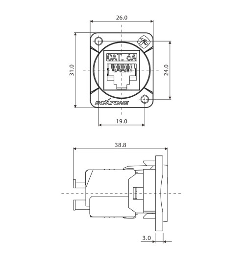Roxtone RAD-C6A-IDC - gniazdo RJ45 CAT6