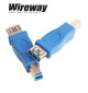 Adapter USB 3.0 gniazdo typ A - wtyk USB typ B Wireway WW332201