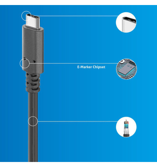 PureLink PI6000 PureInstall - Kabel USB-C aktywny z APO SuperSpeed USB 3.2 (Gen2x1) 10Gbps z E-Marker Chip