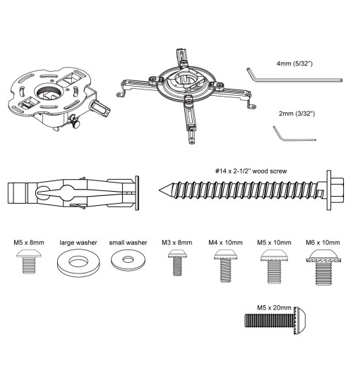 Peerless-AV PRGS-UNV - Uchwyt sufitowy do projektora
