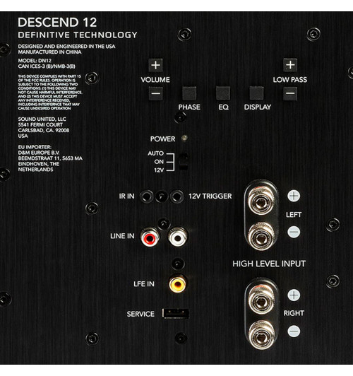 Definitive Technology Descent DN12 - Subwoofer aktywny 12" 500W Midnight Black